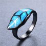 Пръстен със син опал, листо, снимка 4