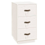 vidaXL Нощно шкафче, бяло, 40x40x75 см, борово дърво масив(SKU:818337