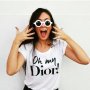 Dior, YSL дамска тениска Oh My Dior принт, снимка 1