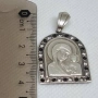 Сребърен медальон 925 "Дева Мария" с фианити, снимка 6
