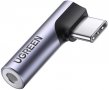 UGREEN USB C 90 градусов ъглов жак, USB C към 3,5 мм, снимка 1 - Слушалки, hands-free - 34219591