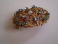 Брошка  филигран със  кристал  Чехословакия  маркирана, снимка 4