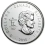 1 тройунция Сребърна Монета Cananda Olympic Hockey BU 2010 г. , снимка 2