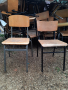 Тръбни желязни столове с дървени седалки и облегалки , снимка 3