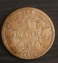 Стара Сребърна Райхгерманска монета 1 Марк 1875 година , снимка 1