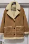 Ново. Дамско кафяво палто от изкуствен велур и изкуствена овча кожа (faux shearling) . ZARA ., снимка 1