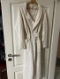 Разкошна бяла екрю дълга елеганта памук памучна жилетка универсален халат  one size размер, снимка 2
