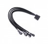 Захранващ кабел, сплитер за вентилатори, Molex-M/4x4P, 0,3m, 12V