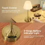 Безжична настолна лампа OUTON с touch димиране и USB-C, златиста, снимка 6