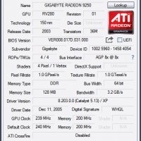 Видео карта ATi Radeon Gigabyte R9250T 128MB DDR 64bit AGP, снимка 8 - Видеокарти - 35427672