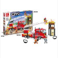 Детски конструктор с пожарна кола и аксесоари, снимка 1 - Конструктори - 42279413