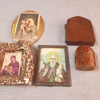 Лот 7- стари домашни икони -  5 броя, снимка 7 - Антикварни и старинни предмети - 44629907