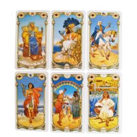 Елегантнo таро: Golden Art Nouveau Tarot & Etherial Visions & Egyptian Art Nouveau Tarot, снимка 7 - Карти за игра - 42293138