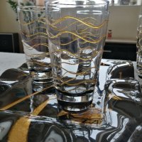 Комплект чаши и поднос от муранско стъкло , снимка 2 - Прибори за хранене, готвене и сервиране - 39240616
