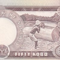 50 кобо 1973-78, Нигерия, снимка 2 - Нумизматика и бонистика - 38372361
