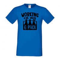Мъжка тениска Working On My 6 pack 1,Бира,Бирфест,Beerfest,Подарък,Изненада,Рожден Ден, снимка 5 - Тениски - 36389463