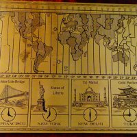 Западно Германски корабен часовник,карта за световно време по Гринуич. , снимка 3 - Антикварни и старинни предмети - 29491531