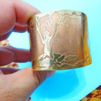 Стара солидна бронзова маркова гривна, еротика - ръчна майсторска изработка с маркировка - 18+, снимка 5 - Антикварни и старинни предмети - 37895528