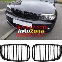 Решетки бъбреци за BMW E87 (2007-2011) с двойни ребра M1 - Гланцово черни, снимка 1 - Аксесоари и консумативи - 44798030