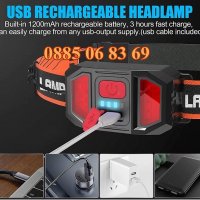 LED акумулаторен челник за глава, фенер за глава, USB зареждане, SOFT 3D, снимка 4 - Къмпинг осветление - 39828052