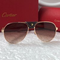 Cartier 2022 мъжки слънчеви очила с кожа, снимка 5 - Слънчеви и диоптрични очила - 37372016