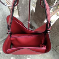 Дамска чанта, комплект с несесер, червена, снимка 6 - Чанти - 30662571