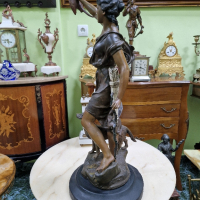 Уникална голяма антикварна френска авторска фигура статуетка , снимка 5 - Антикварни и старинни предмети - 44693387