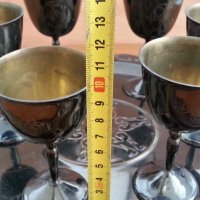 Стари метални чаши и поднос месинг с емайл, снимка 6 - Антикварни и старинни предмети - 29347741
