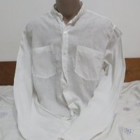 Мъжка риза с права яка от лен, снимка 1 - Ризи - 42304116