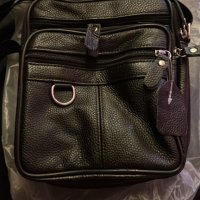 Нова Мъжка чанта през рамо Кожена Черна за Ежедневна работа Бизнес, снимка 6 - Чанти - 37284425