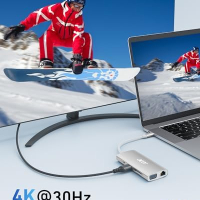 Нов Acer Бърз USB C Хъб 4K HDMI, 5Gbps USB 3.1, PD 100W за MacBook, снимка 4 - Друга електроника - 44611148