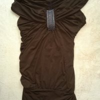 Кафява еластична рокля по- тялото , снимка 1 - Рокли - 29247980