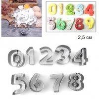 цифри числа метални резци сет за сладки бисквитки торта фондан тесто, снимка 1 - Форми - 18400339