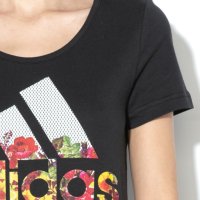 Дамска тениска Adidas BOS Flower Tee, снимка 3 - Тениски - 44270865