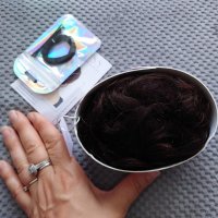 100% човешка коса, вълнисти къдрави шиньони, (естествено черно), снимка 6 - Аксесоари за коса - 42076739