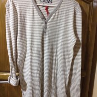 Мъж.блуза-"Solid Waldo-Jeans"-/памук/,цвят-кремаво+сиво. Закупен от Италия., снимка 2 - Блузи - 30992025