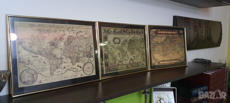 Картини Стари географски.карти 5броя, снимка 1