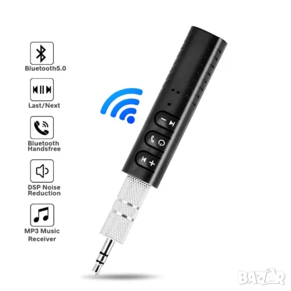 Универсален 3,5 мм Bluetooth за кола с микрофон, снимка 1