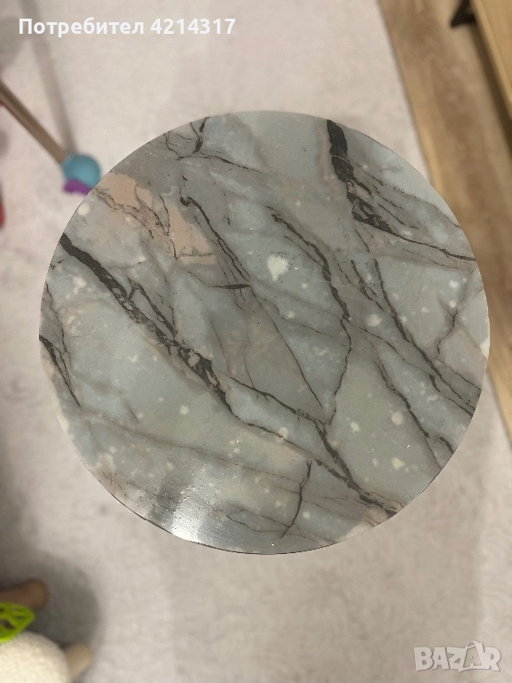 Кръгла стъклена маса, снимка 1
