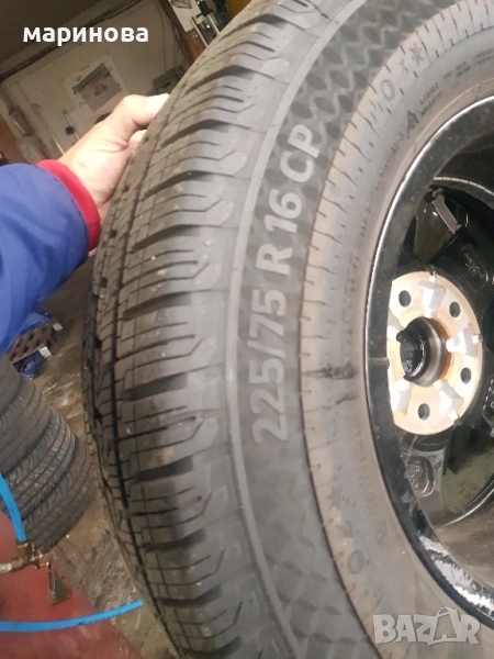 4 бр ЧИСТО НОВИ ГУМИ Всезонни Continental Vancontact Camper 225 75 16 СР СПЕЦИАЛНО ЗА КЕМПЕРИ , снимка 1