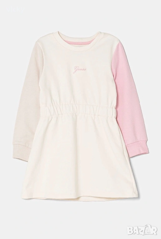 Детска памучна рокля Guess, размер 105-112см , снимка 1