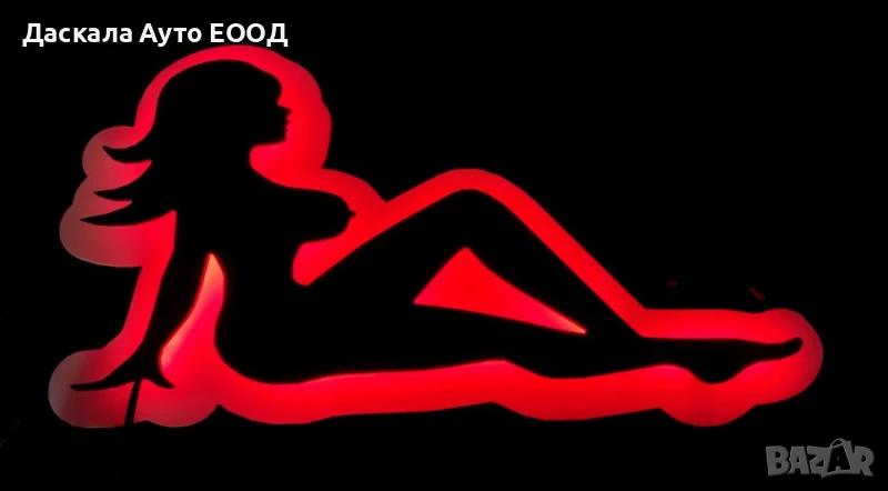 3D интериорна LED ЛЕД табела WOMAN LADY ЖЕНА 24V, червена, МАТ, 59х32 см., снимка 1