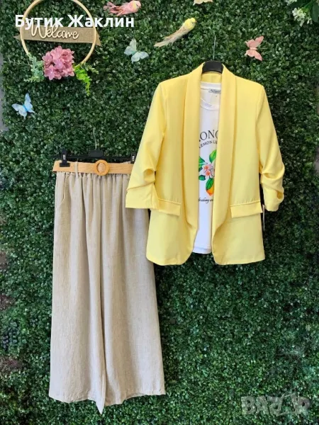 Дамско сако, тениска и панталон, снимка 1