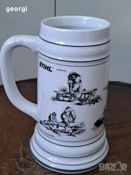 ретро колекционерска порцеланова халба Stihl, снимка 1