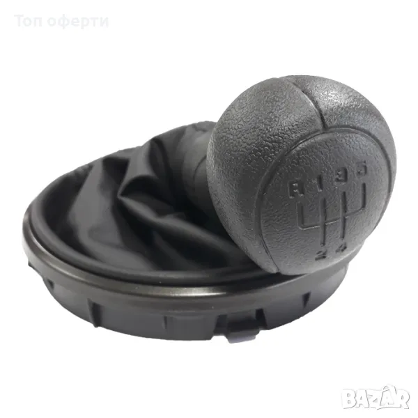 Топка за скоростен лост с маншон съвместима с Skoda Fabia 07-10 с 5 скорости - черна, снимка 1