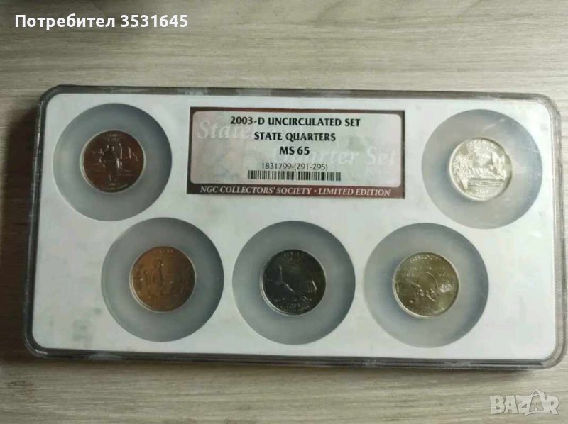 NGC Collectors Society State Quarters MS-65 5 монетна плоча, снимка 1