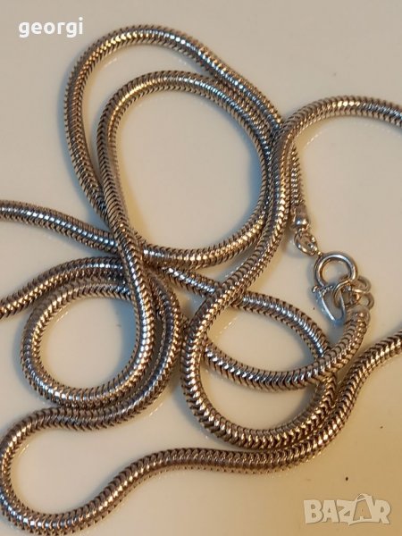 Сребърно родирано колие , снимка 1