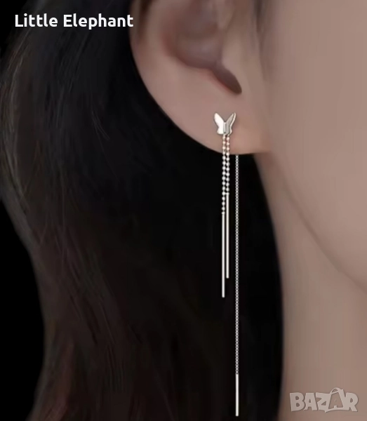 Сребърни висящи обеци пеперуди,triple"My personality",колекция"Butterflies"/нови, снимка 1