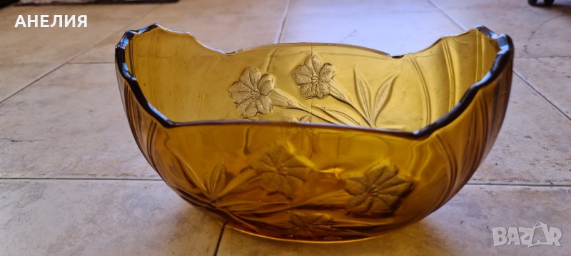 Фруктиера цветно стъкло ретро, снимка 1