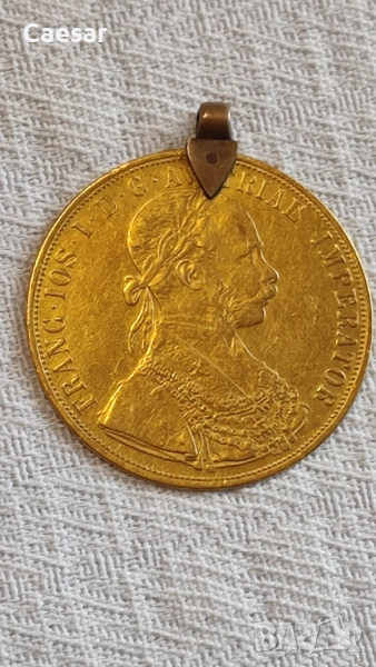 златна монета 4 австрийски дуката Франц Йосиф 1891, снимка 1